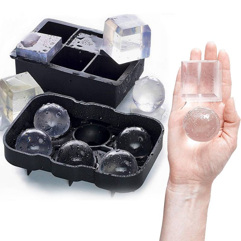 Silikon Eiswürfelform für 4 Eiswürfel Ice Cube Outdoor Camping Picknick Drinks Barbecue