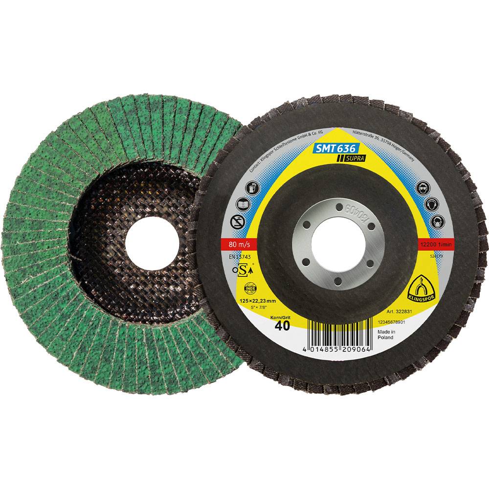 Fächerschleifscheibe SMT 636 - für Edelstahl - Ø 125 mm - Korn 60 - VE 10 Stk. - Preis per VE