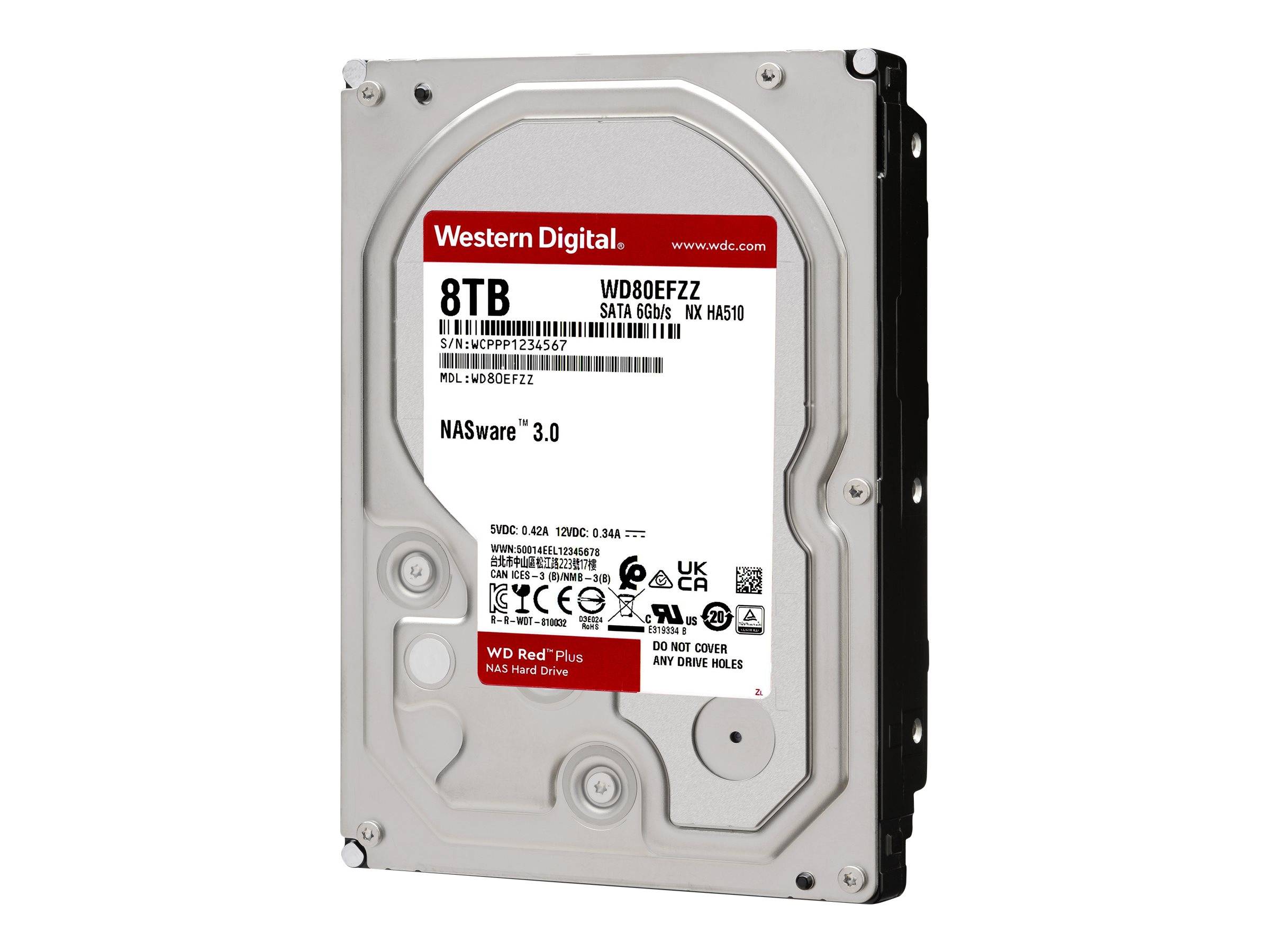 WD Red Plus WD80EFZZ - Festplatte - 8 TB - intern - 3.5" (8.9 cm) - SATA 6Gb/s -
