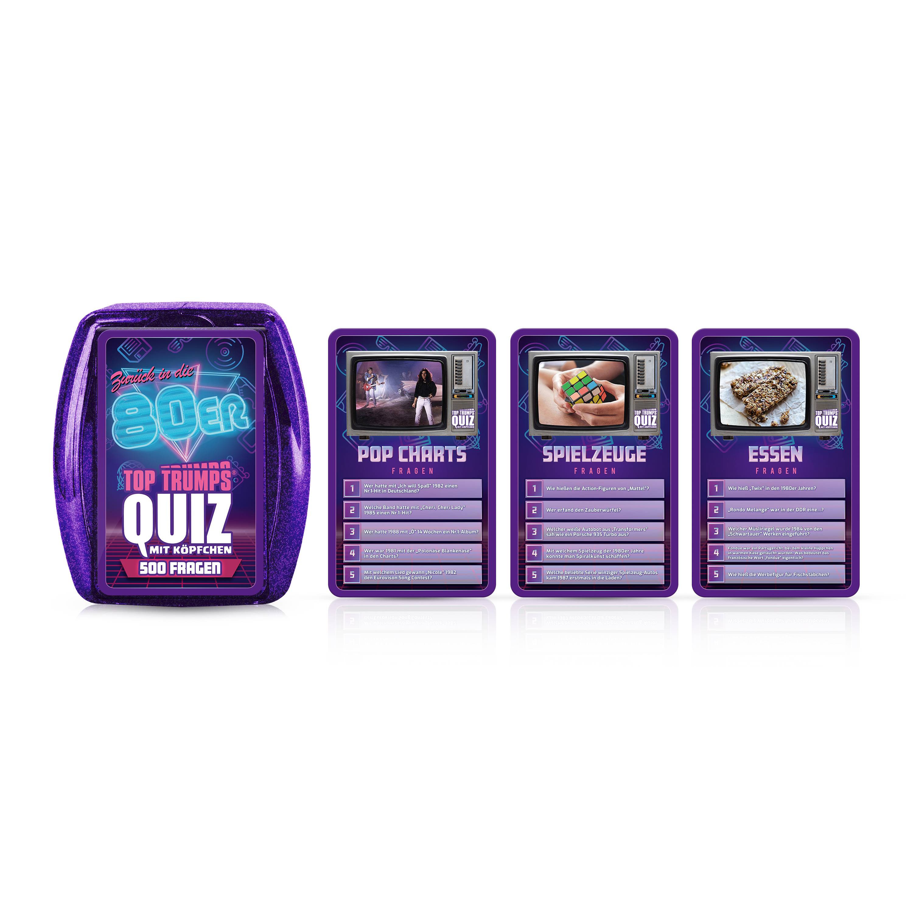 Top Trumps Quiz 80er Ratespiel Wissensspiel Fragespiel Gesellschaftsspiel