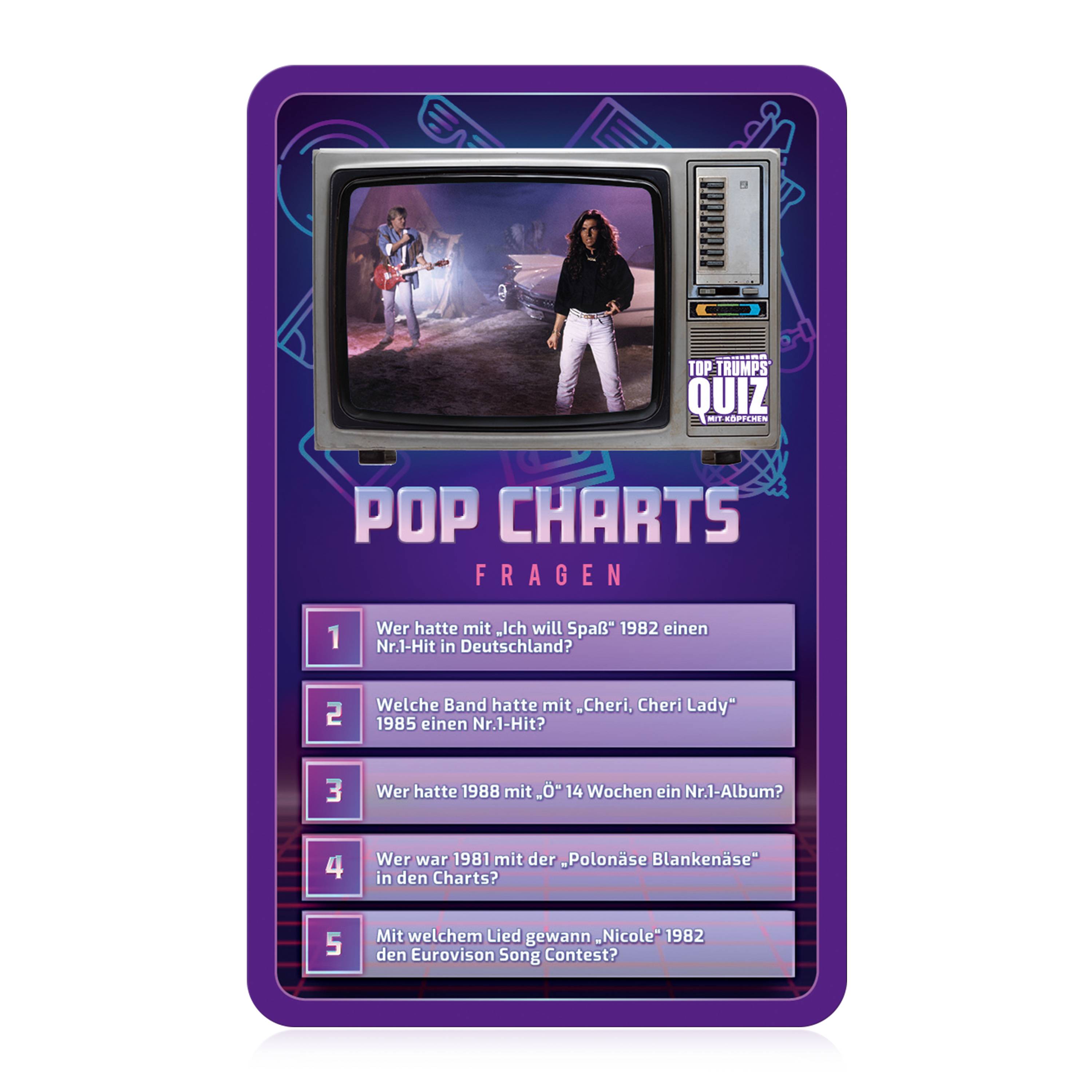 Top Trumps Quiz 80er Ratespiel Wissensspiel Fragespiel Gesellschaftsspiel