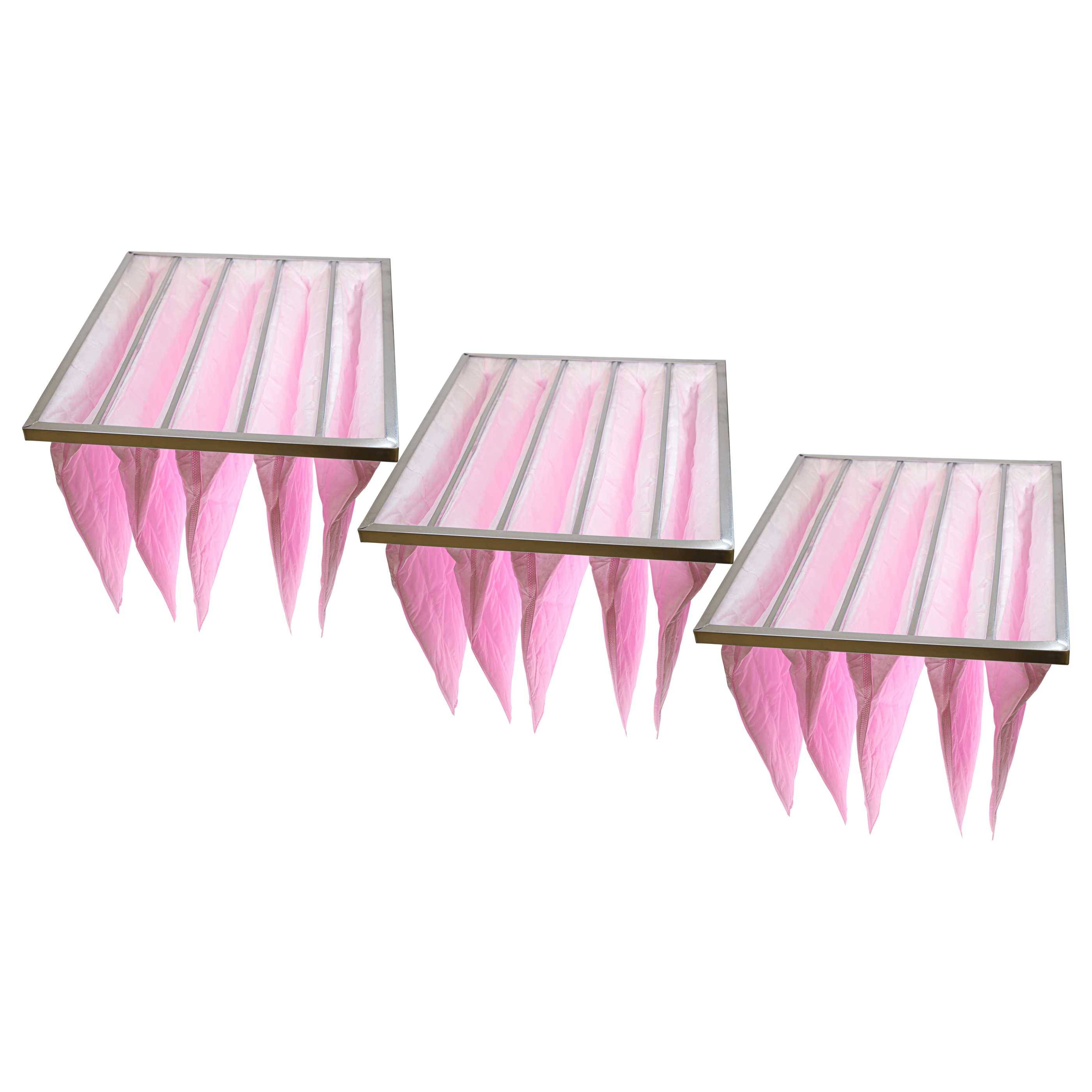 vhbw 3x Taschenfilter für Klima- und Lüftungsanlagen - Filter F7, 49 x 59,2 x 36 cm Rosa