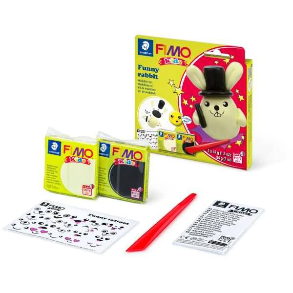 Modelliermasse Fimo Kids Kunststoff Set -Rabbit- 2x42g