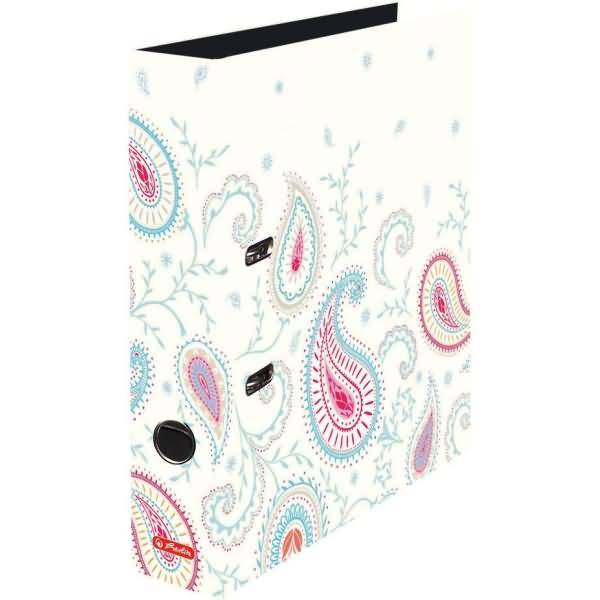 Motivordner A4 8cm Paisley White schwarz A4
