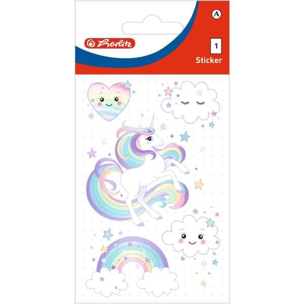 Sticker-Etikett Mädchen Motiv 6 1 Stück Einhorn