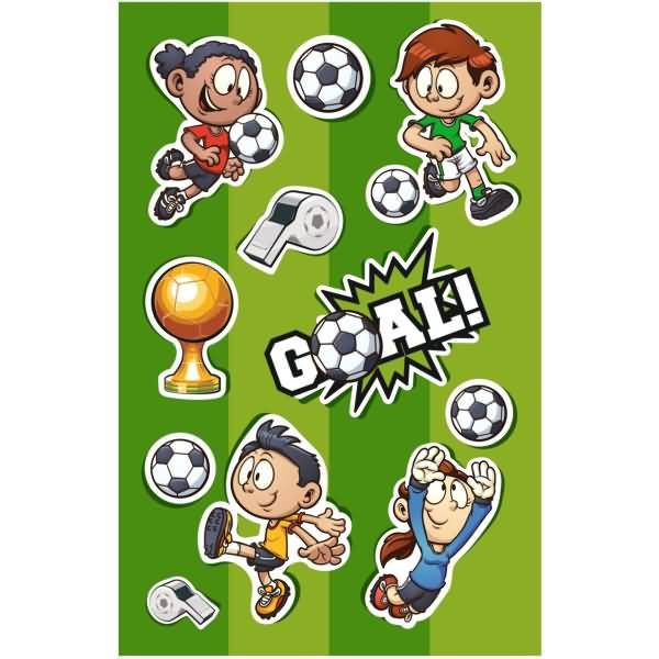 Sticker-Etikett Junge Motiv 1 3 Stück Fußball