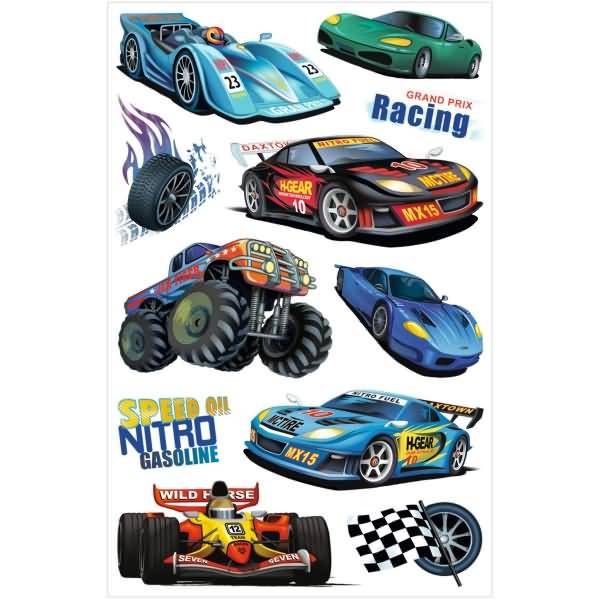 Sticker-Etikett Junge Motiv 3 3 Stück Cars