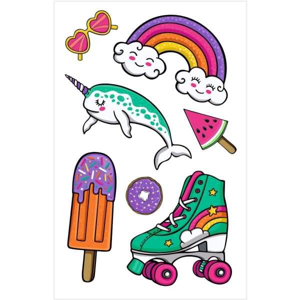 Sticker-Etikett Kids Motiv 8 Folie Girls mix