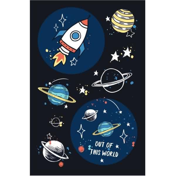 Sticker-Etikett Motiv Space 1 Blatt