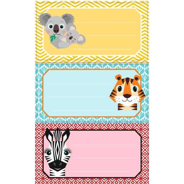 Buchetiketten Motiv 3 3 Blatt Cute Animals