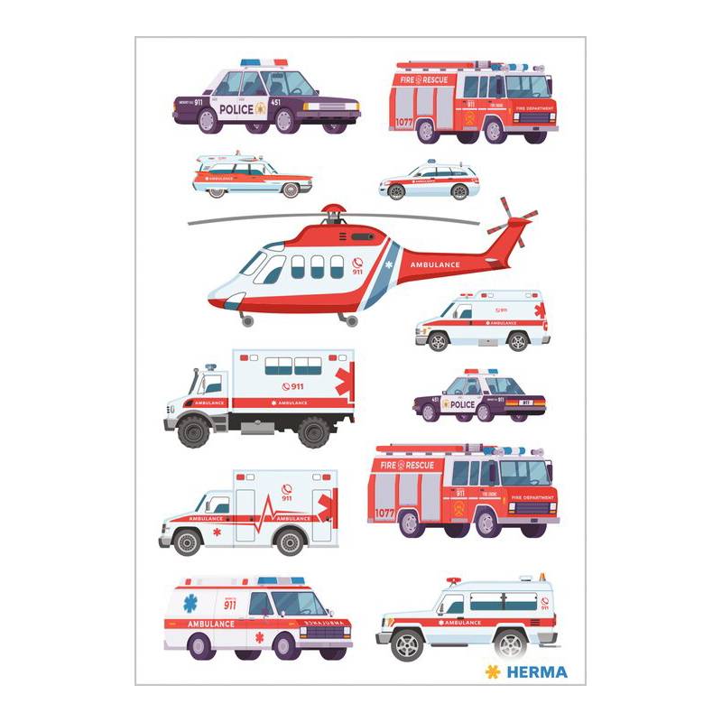 HERMA Sticker DECOR "Blaulicht Fahrzeuge"