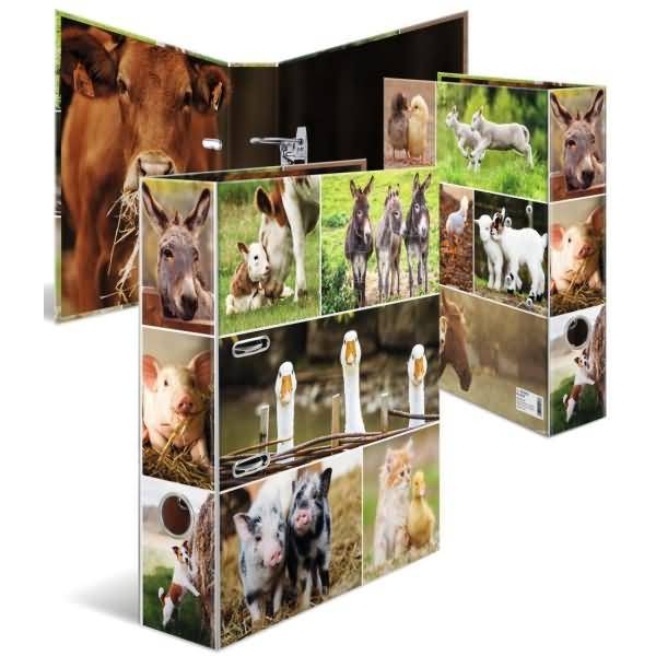 Drei dekorative Aufbewahrungsboxen mit Tierfoto-Collagen-Drucken, in einer offenen Ausstellung angeordnet.