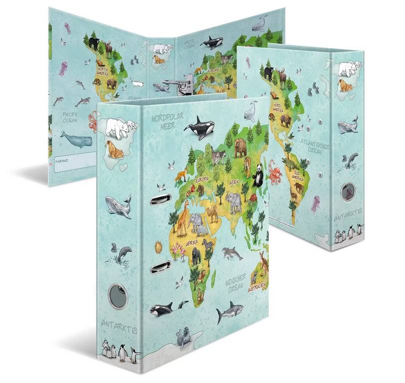 Motiv-Ordner A4 Weltkarte