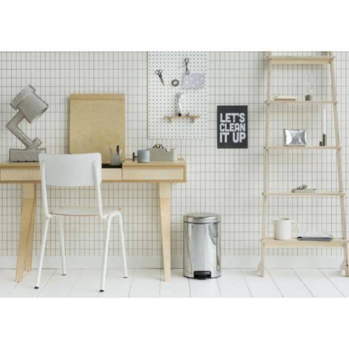 BRABANTIA NewIcon Pedalbehälter - 12L - Heller Stahl