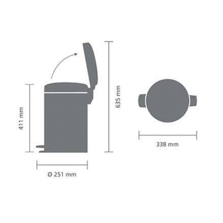BRABANTIA NewIcon Pedalbehälter - 12L - Heller Stahl