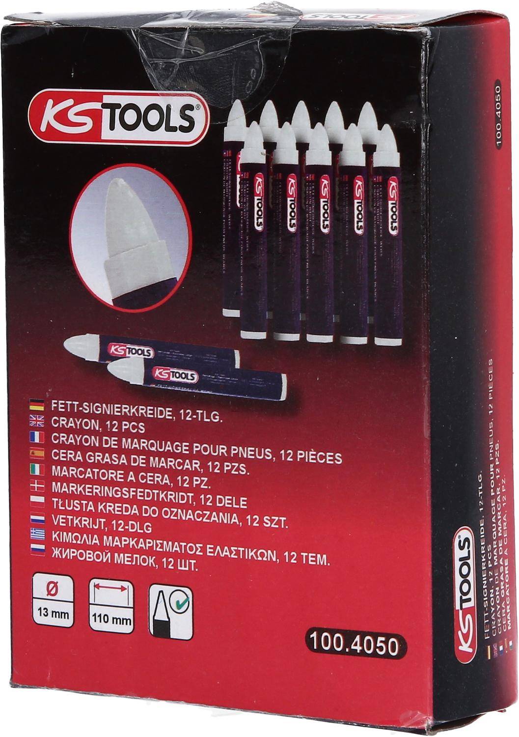 KS TOOLS Signierkreide, weiss, 12er Pack