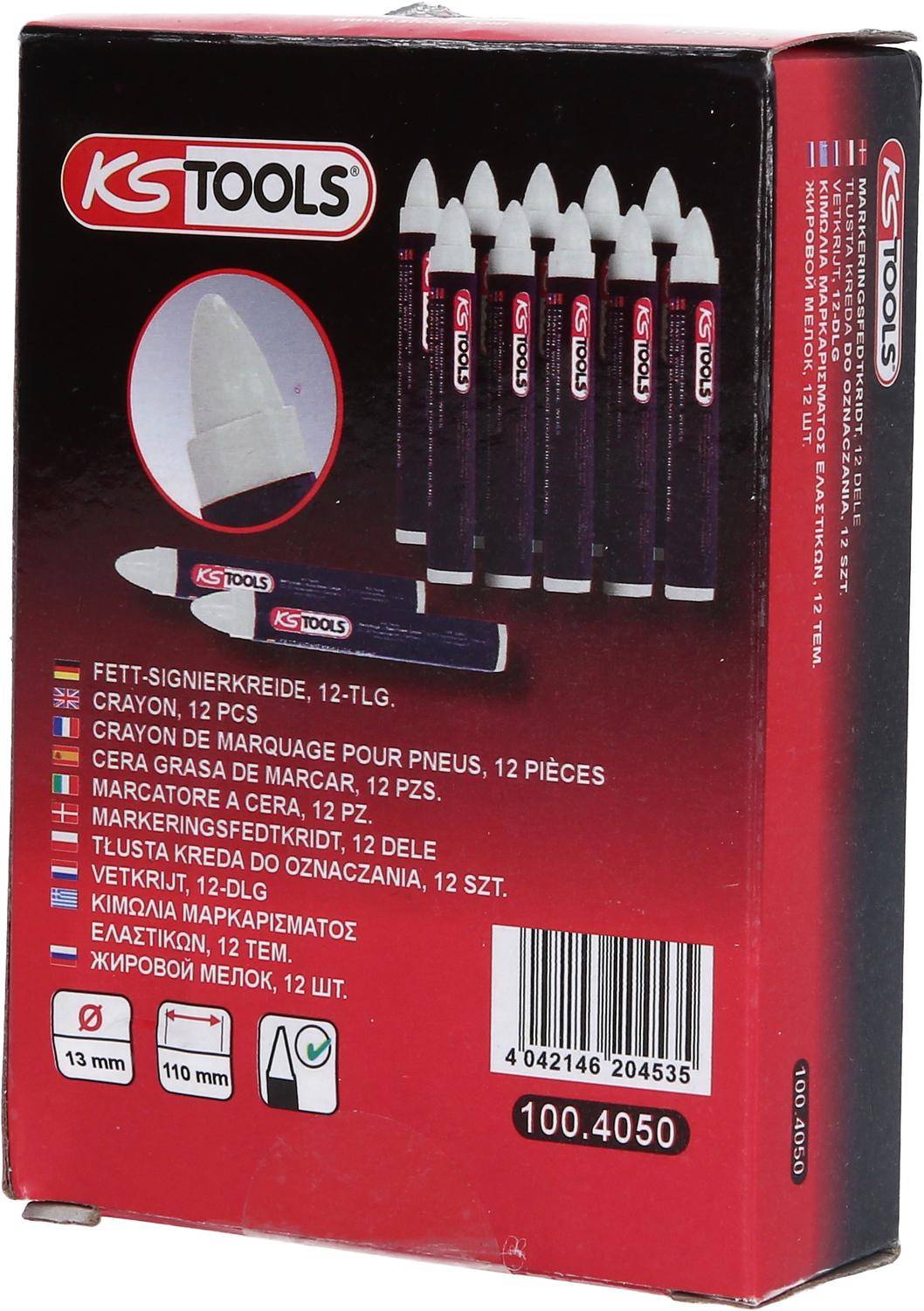 KS TOOLS Signierkreide, weiss, 12er Pack
