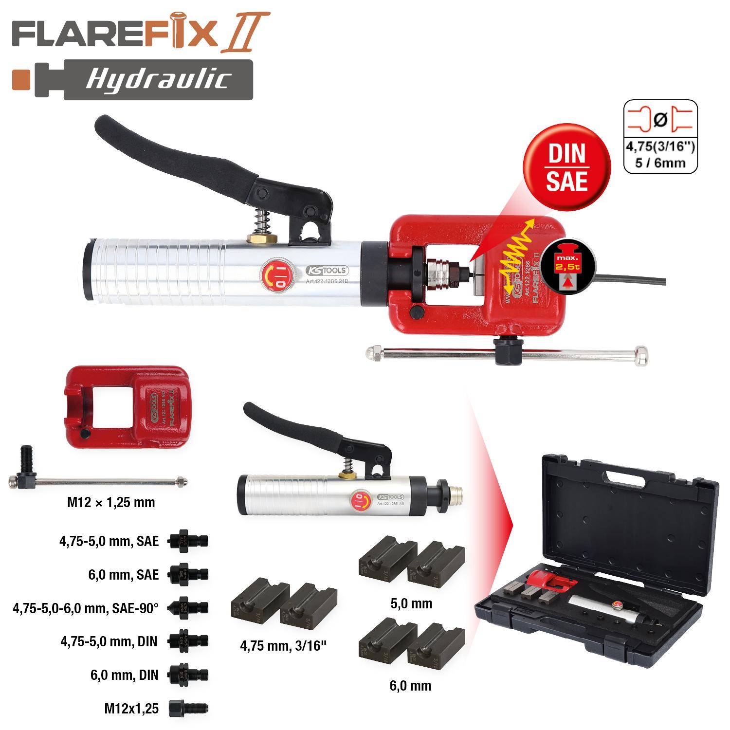 KS TOOLS Universal-Brdelgert-Satz, 11-tlgFlarefix II