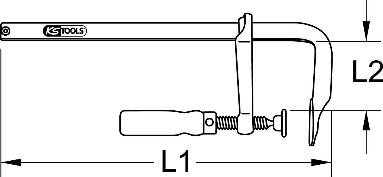KS TOOLS Werkzeuge-Maschinen GmbH Ganzstahl-Schraubzwinge, 120x250mm (145.0219)