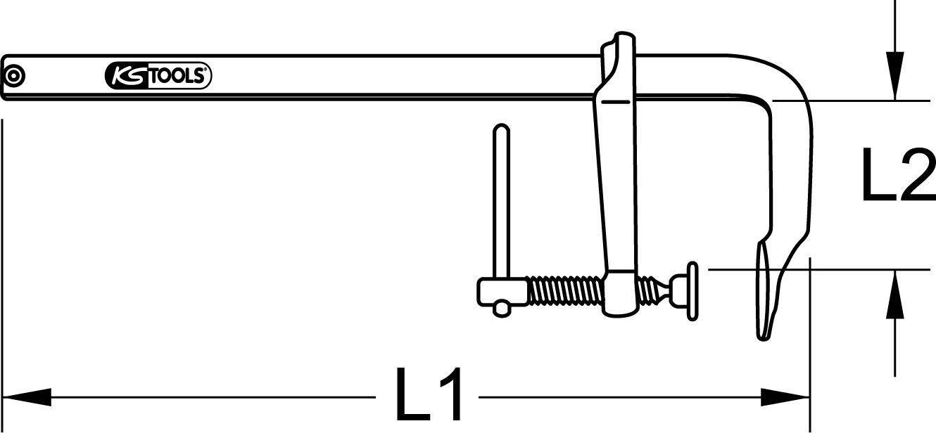 KS TOOLS Power-Schraubzwinge-Knebel,500x175mm (145.0436)