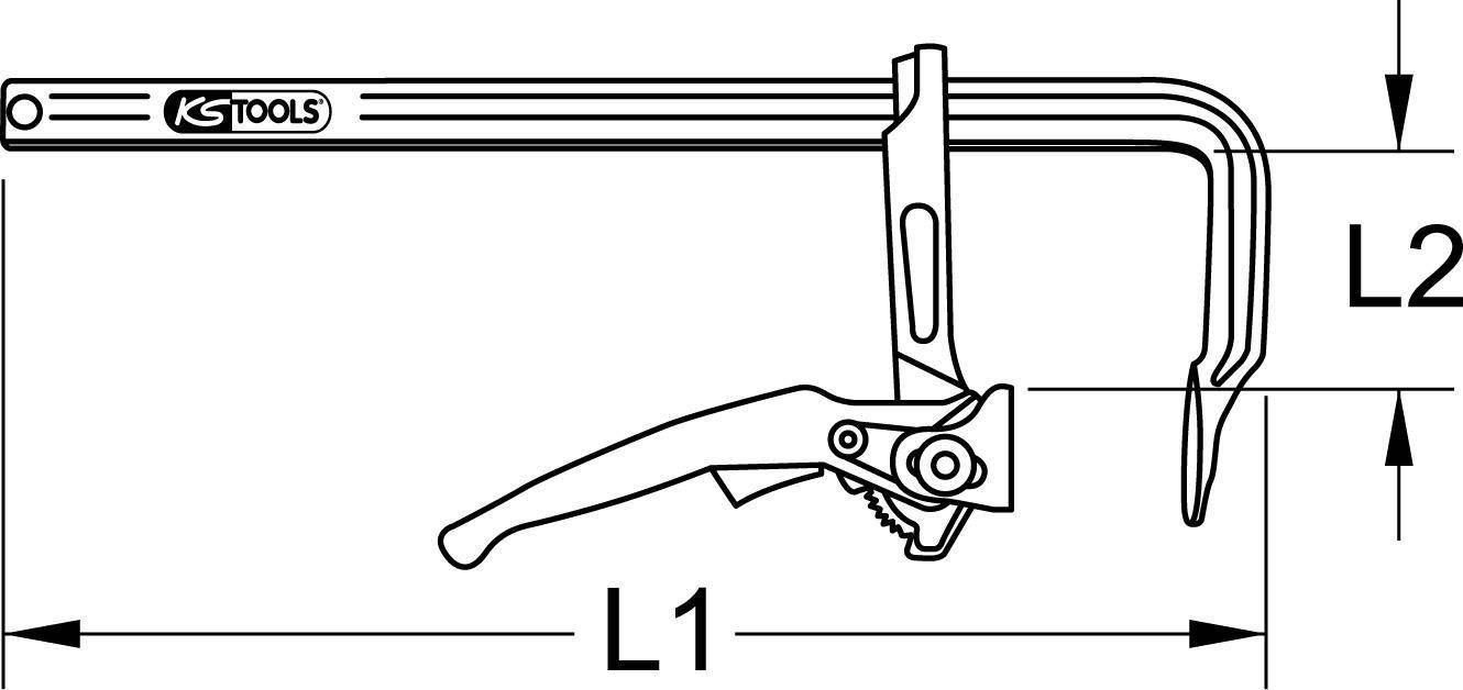 KS TOOLS Ganzstahl-Schnellspann-Schraubzwinge, 140x300mm (145.0415)