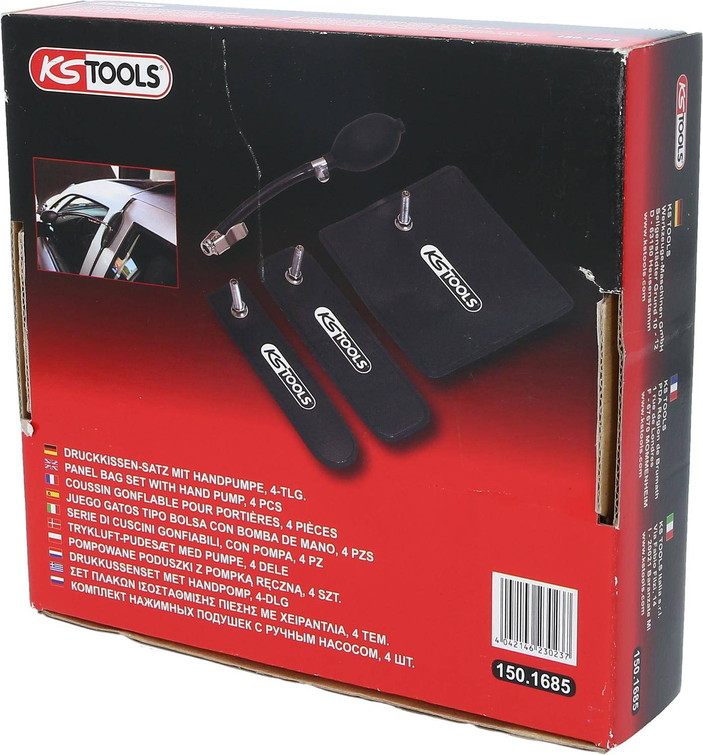 KS TOOLS Druckkissen-Satz mit Handpumpe, 4-tlg