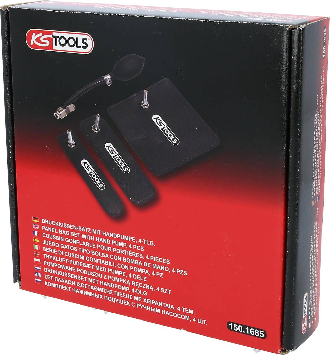 KS TOOLS Druckkissen-Satz mit Handpumpe, 4-tlg