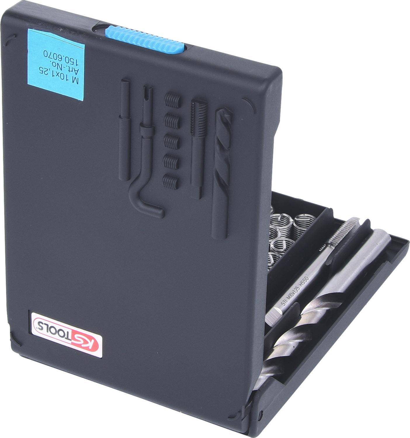 KS TOOLS Nirostahl Gewinde-Reparatur-Satz M10x1,25x13,8mm, 19-tlg
