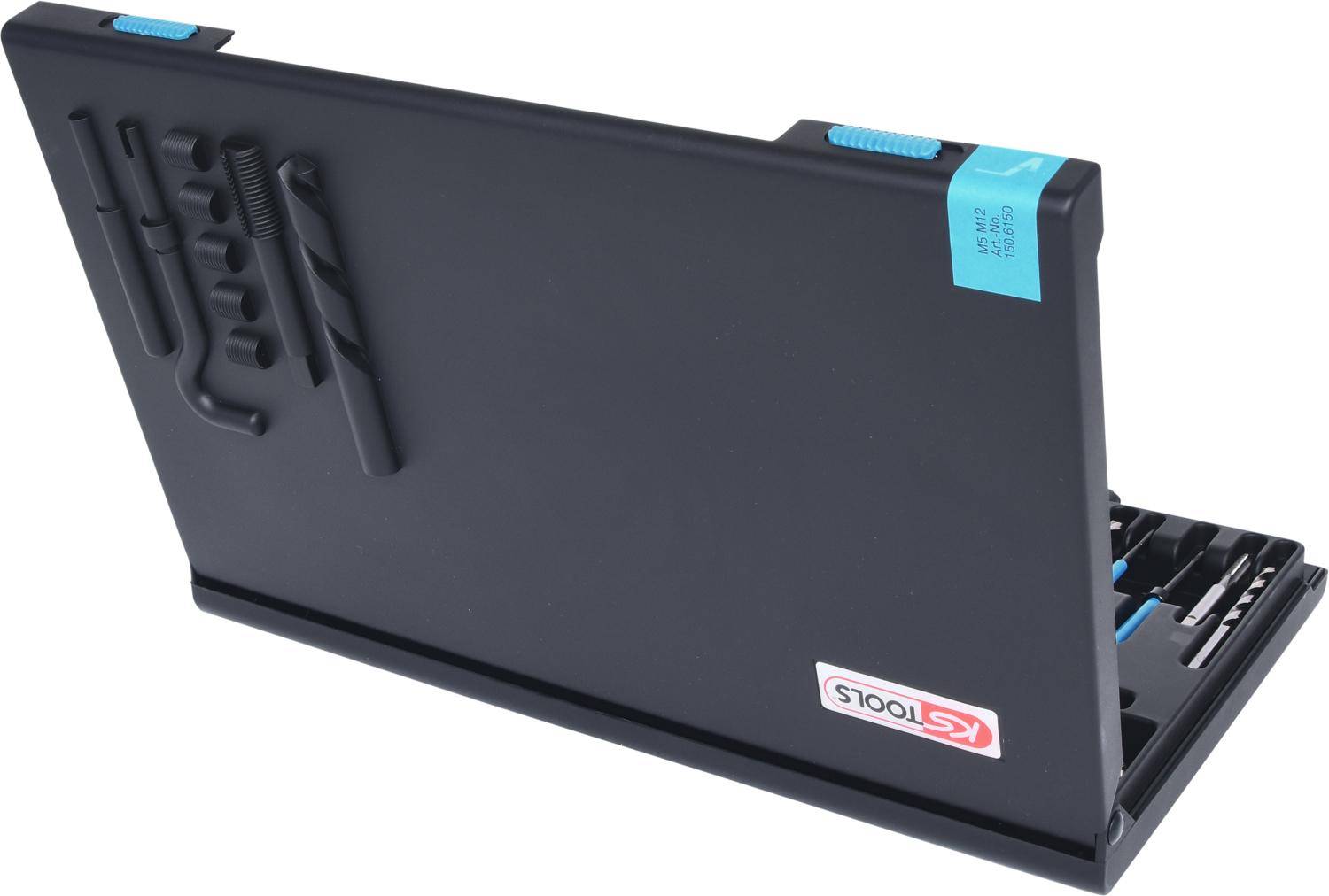 KS TOOLS Nirostahl Gewinde-Reparatur-Satz M5-M12, 130-tlg