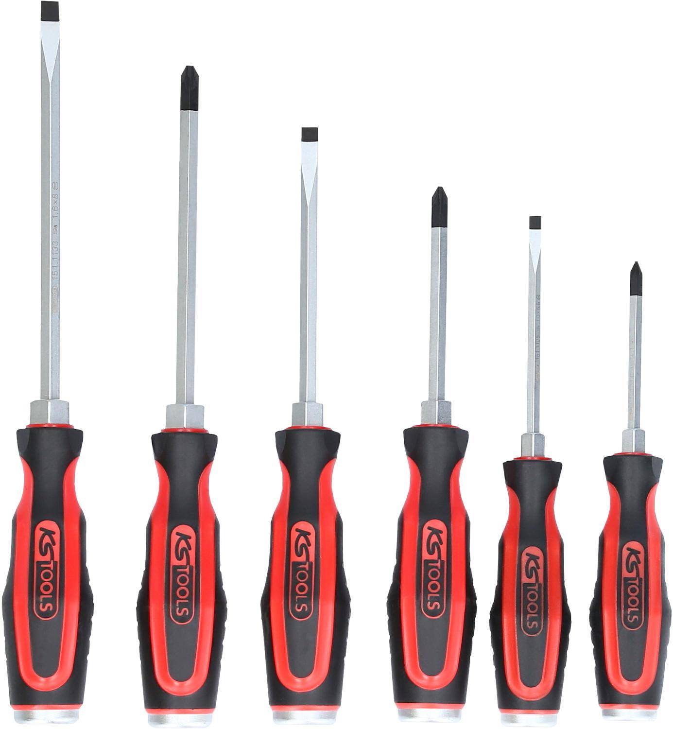 KS TOOLS ERGOTORQUEmax Schlagkappen-Schraubendreher-Satz, 6-tlg