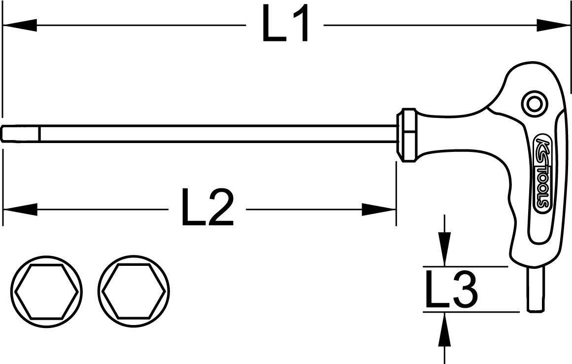 KS TOOLS Werkzeuge-Maschinen GmbH T-Griff-Innensechskant-Schlüssel, 10mm (151.2695)