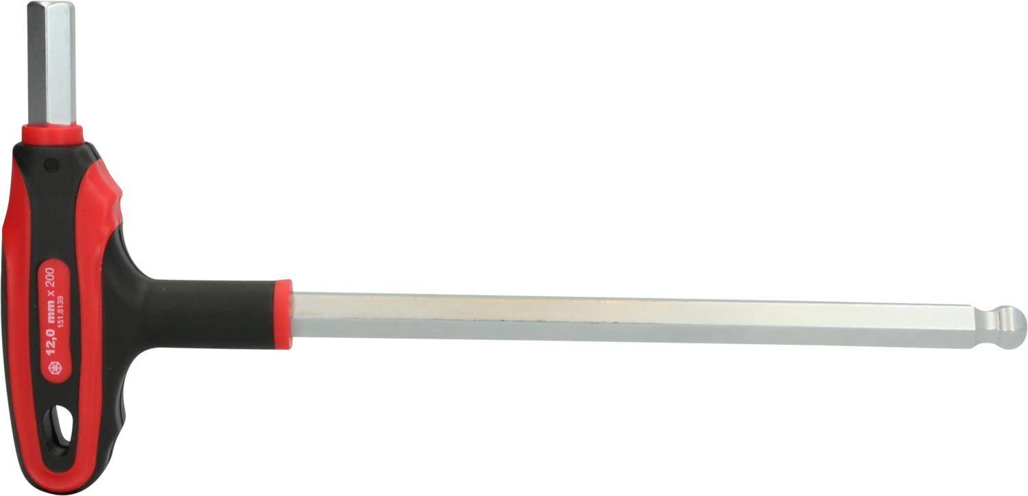KS TOOLS ERGOTORQUEplus T-Griff-Innensechskant-Kugelkopf-Schlüssel, 12mm (151.8139)
