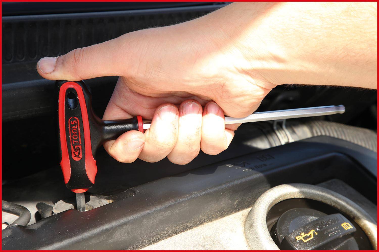 KS TOOLS T-Griff-Innensechskant-Kugelkopf-Schlüssel-Satz, 9-tlg