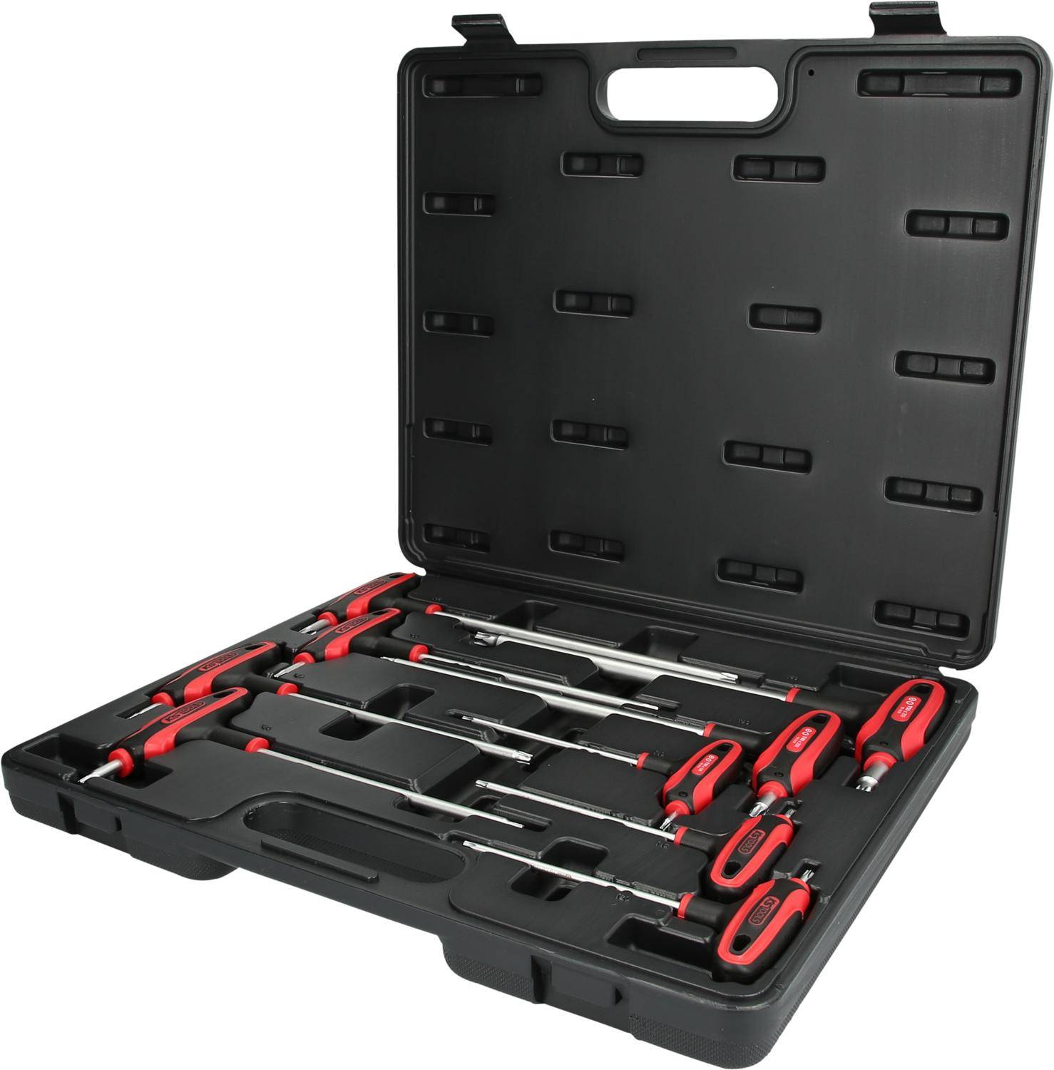 KS TOOLS T-Griff-Schlüssel-Satz, Torx mit Bohrung,9-tlgTB10-TB50