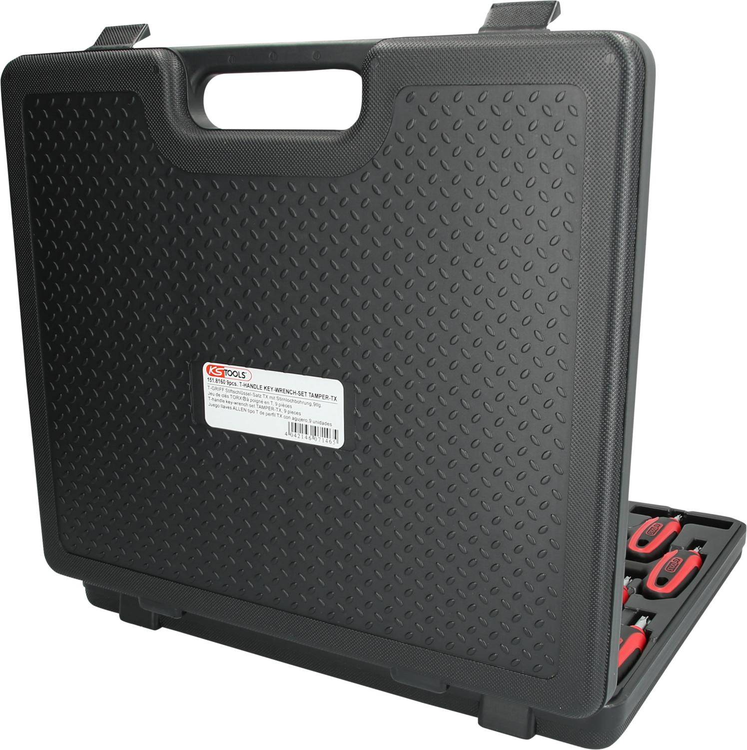 KS TOOLS T-Griff-Schlüssel-Satz, Torx mit Bohrung,9-tlgTB10-TB50