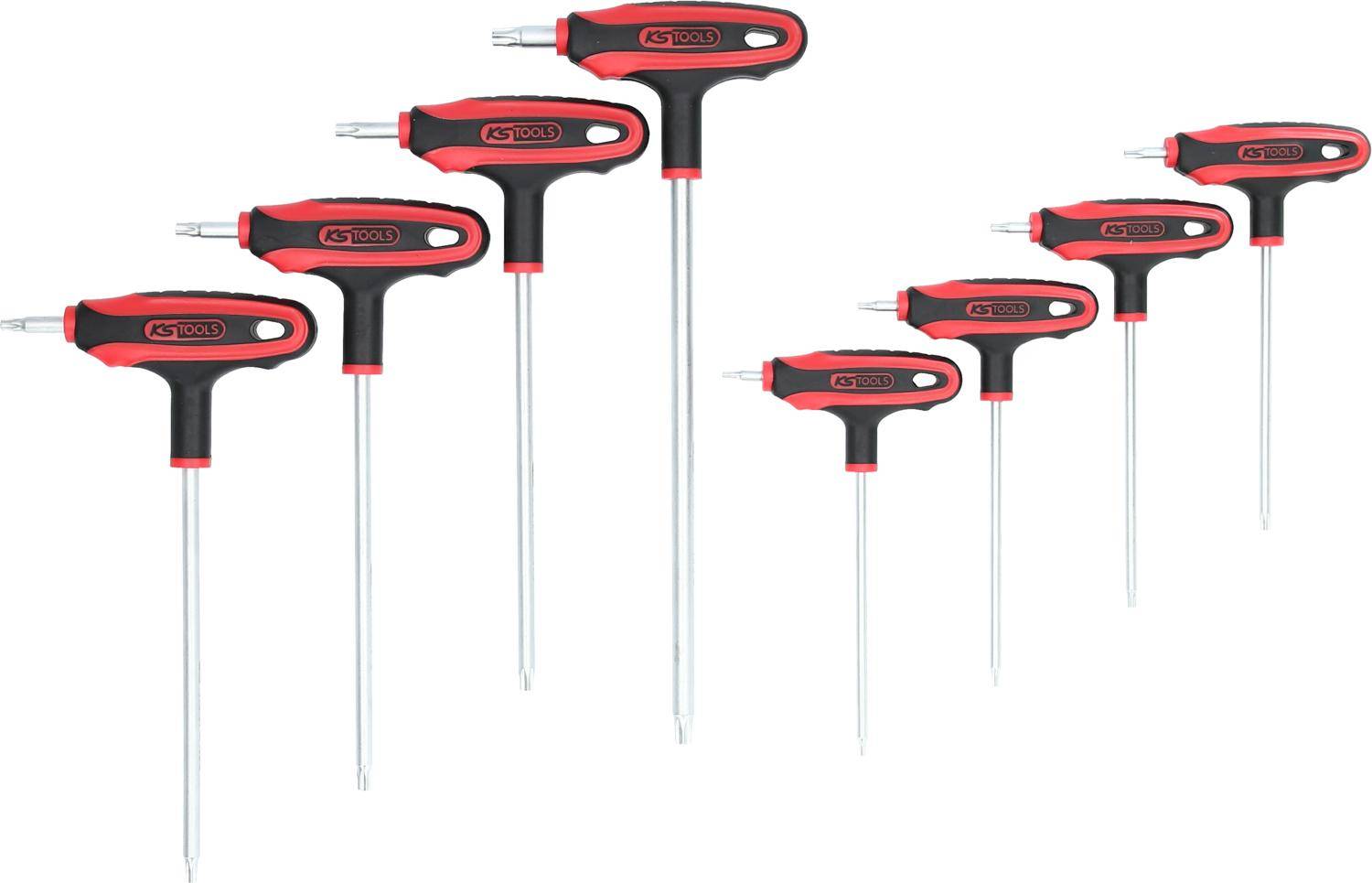 KS TOOLS T-Griff-Torx-Winkelstiftschlüssel-Satz, 8-tlgBohrung