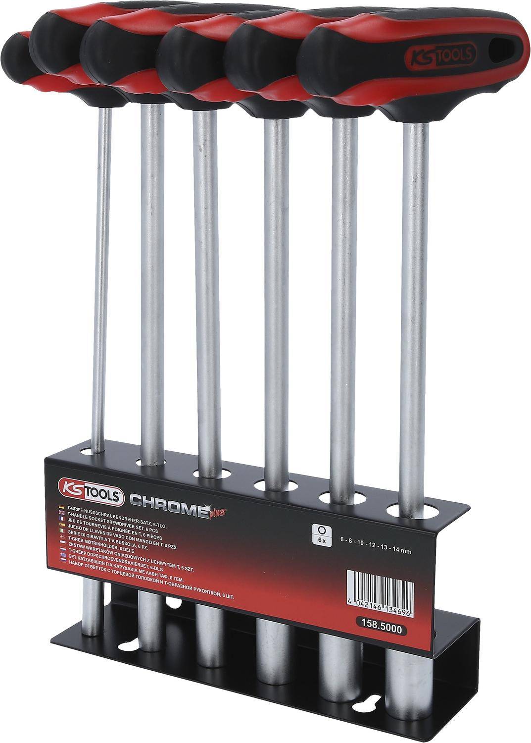 KS TOOLS T-Griff-Nussschraubendreher-Satz, 6-tlg, 6-14mm