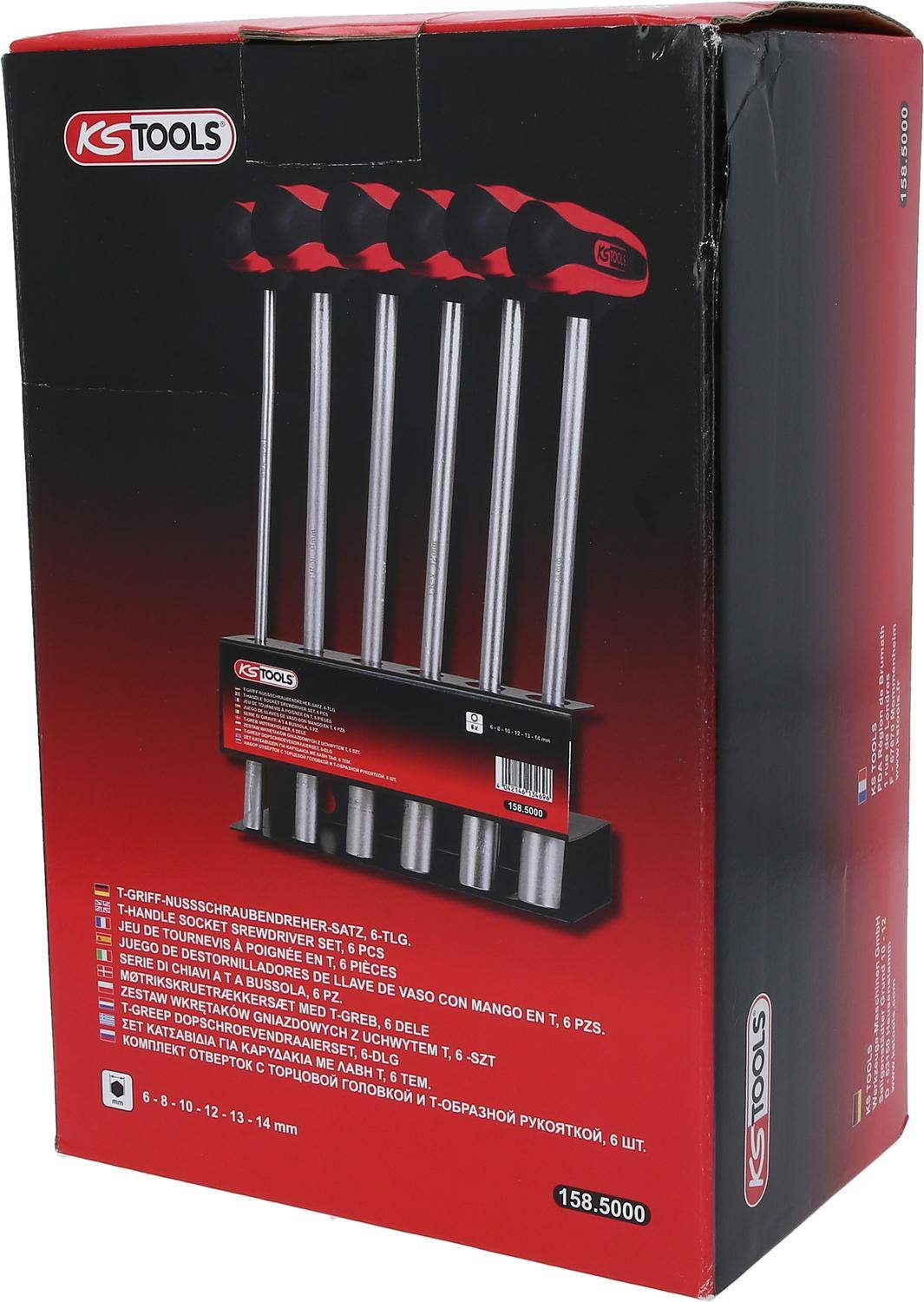KS TOOLS T-Griff-Nussschraubendreher-Satz, 6-tlg, 6-14mm