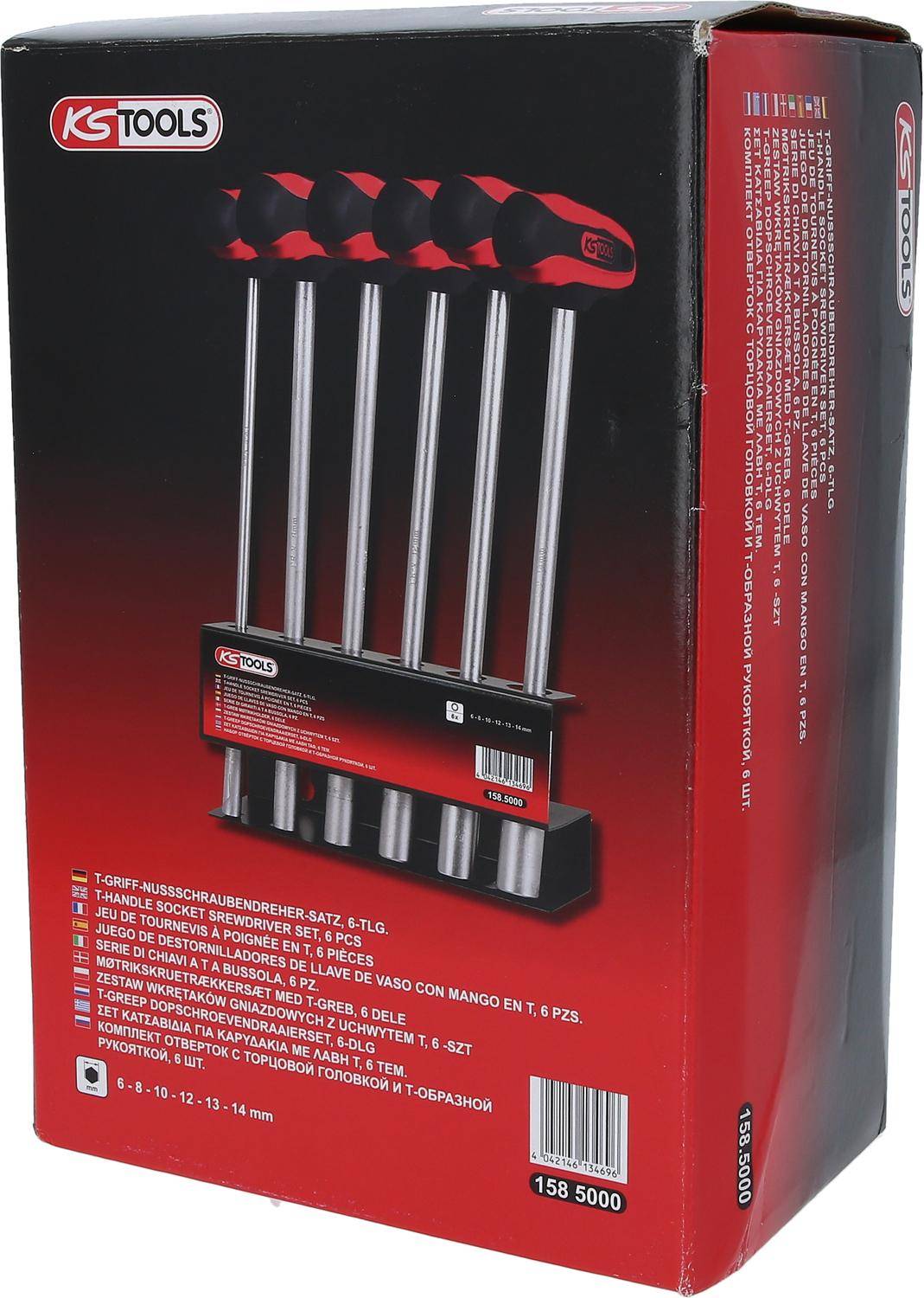 KS TOOLS T-Griff-Nussschraubendreher-Satz, 6-tlg, 6-14mm