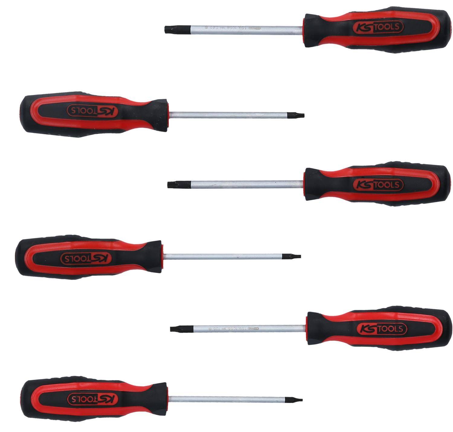 KS TOOLS ERGOTORQUEplus Schraubendreher-Satz, 6-tlg, Torx mit Bohrung