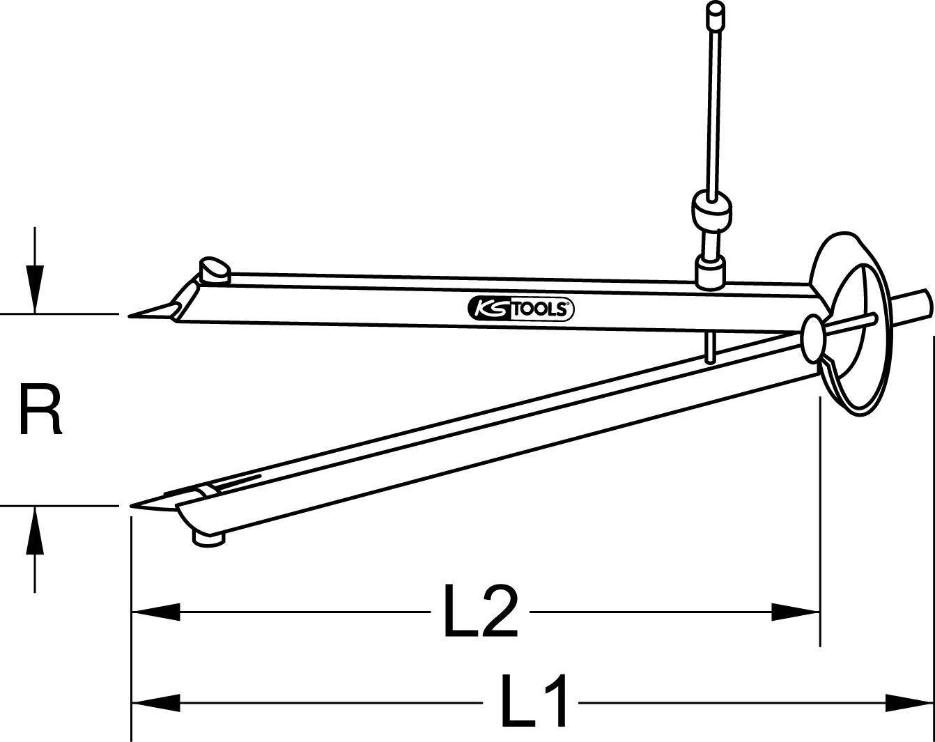 Präzisions-Feder-Spitzzirkel mit auswechselbaren Spitzen, 240mm