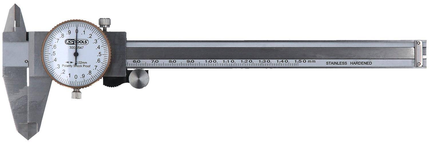 Uhren-Messschieber, Messgenauigkeit +/-0,02