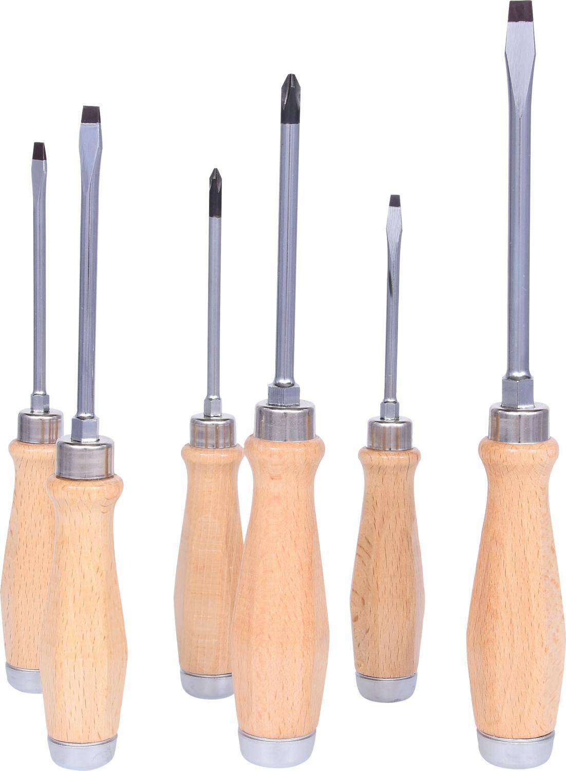 KS TOOLS ERGOTORQUE WOODmax Schlag-Schraubendreher-Satz, 6-tlg
