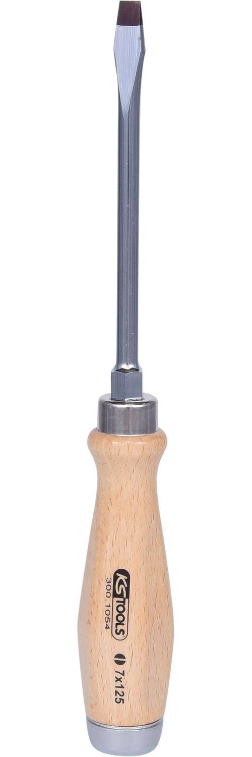 KS TOOLS ERGOTORQUE WOODmax Schlag-Schlitz-Schraubendreher, 7,0mm