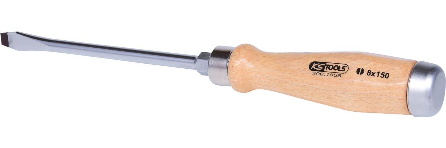 KS TOOLS ERGOTORQUE WOODmax Schlag-Schlitz-Schraubendreher, 8,0mm