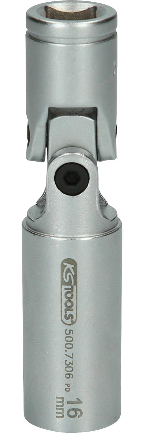 KS TOOLS 3/8" Glhkerzen-Gelenknsse, kurz, 75mm, 16mm