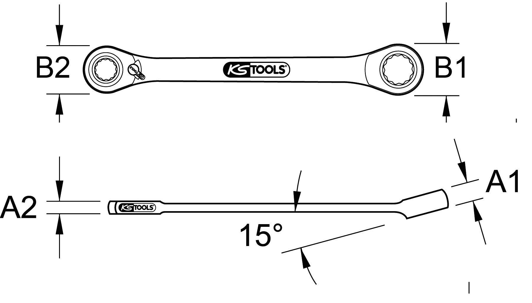 KS TOOLS GEARplus Mini-Bit-Umschalt-Ratschenringschlssel 1/4"x1/4"
