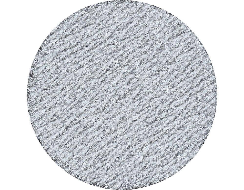 Eine runde strukturierte Oberfläche mit einer gewellten, welligen Struktur in Grautönen, die einer Nahaufnahme von gewelltem Material ähnelt.