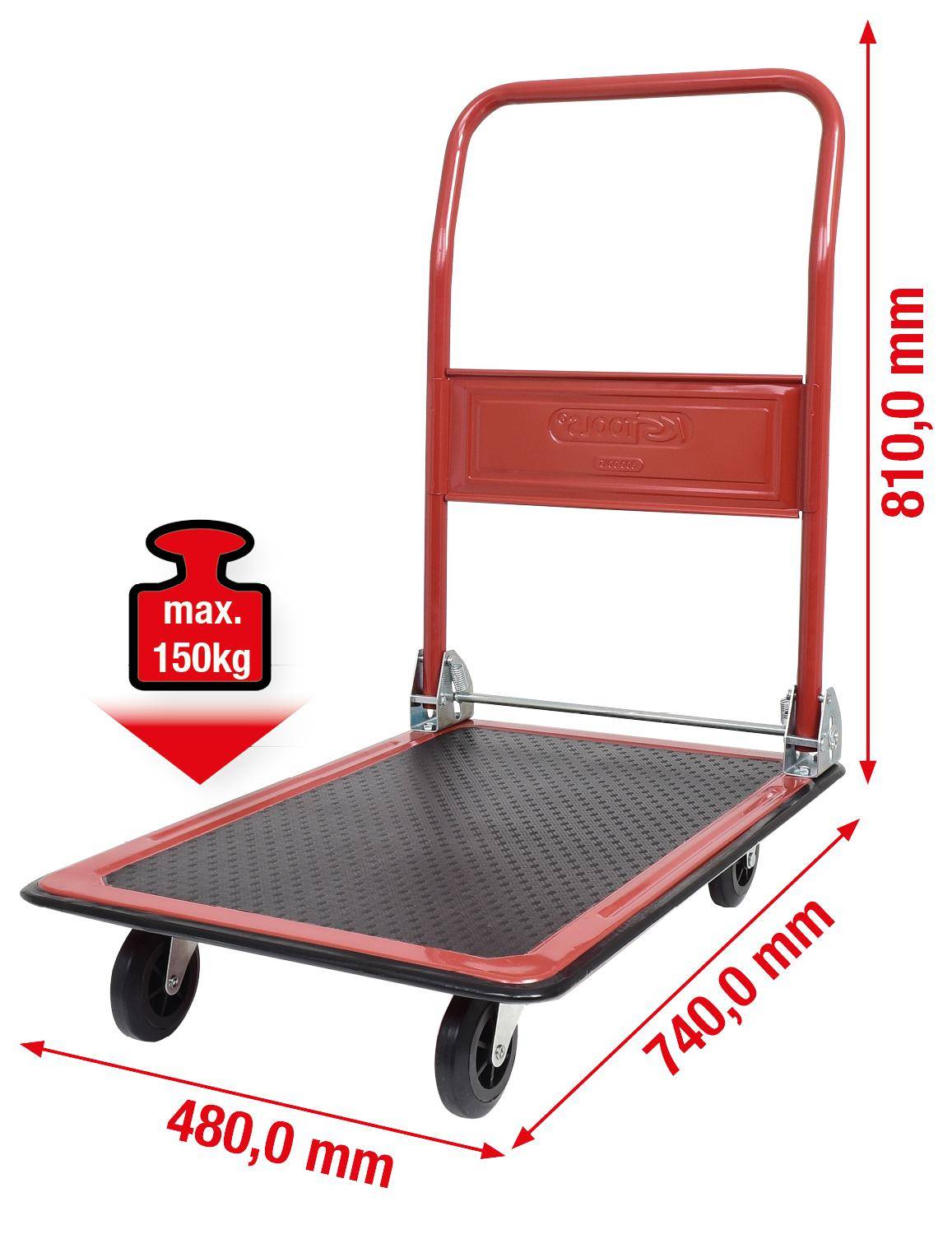 KS TOOLS Plattformwagen für Lager und Werkstatt, 150kg