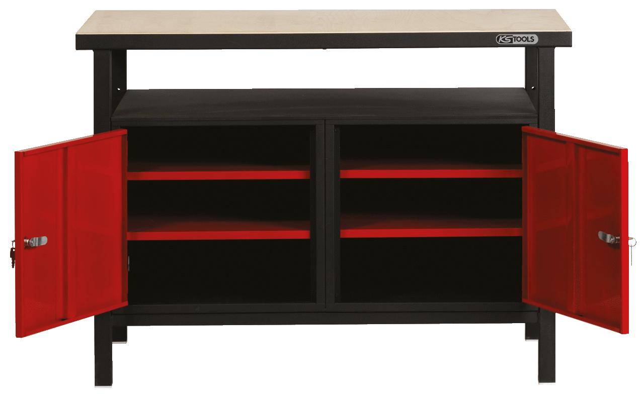 KS TOOLS Profi-Werkbank mit 2 Tren, H840xB1200xT600mm